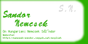 sandor nemcsek business card